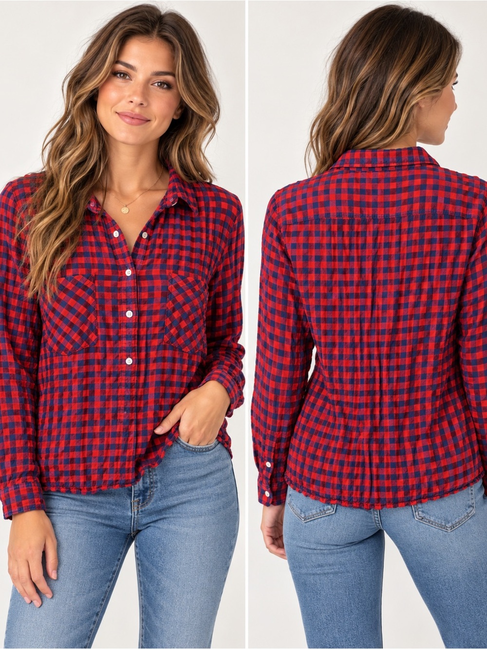 Merona Plaid Button Down Rayon Shirt XL